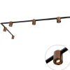 1-Phasen-Schienensystem mit 5 Spots in Dunkelbronze und Schwarz - Rondoo Up