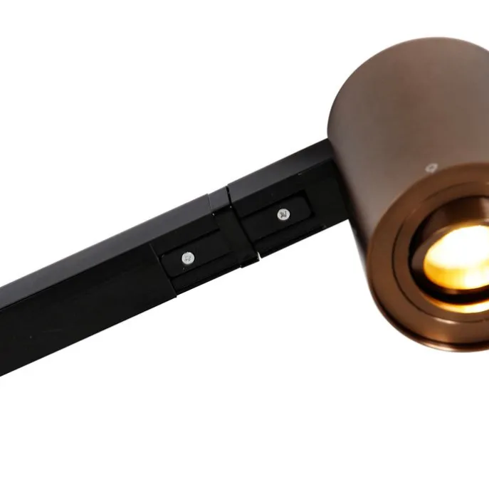 1-Phasen-Schienensystem mit 5 Spots in Dunkelbronze und Schwarz - Rondoo Up