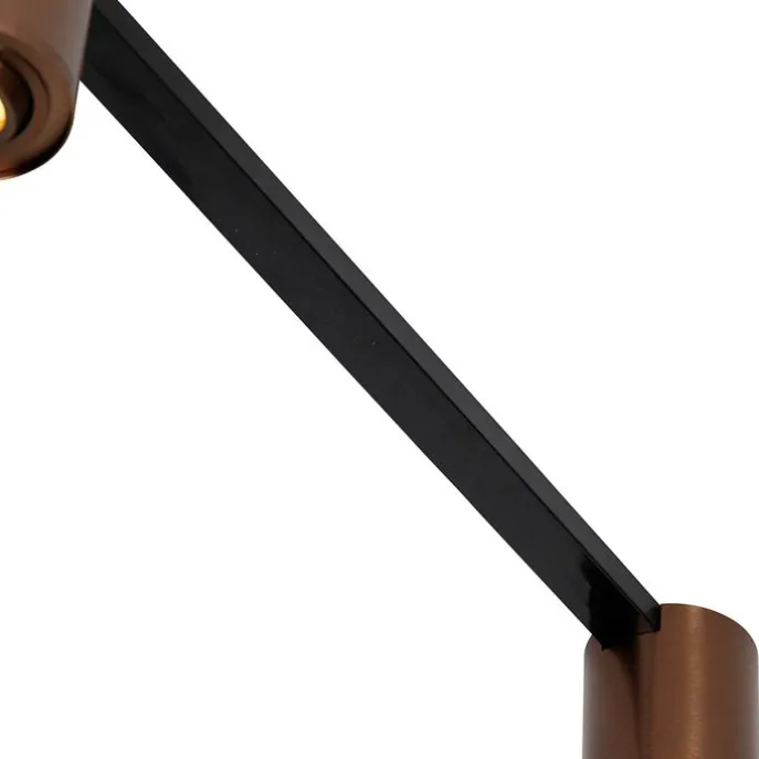 1-Phasen-Schienensystem mit 5 Spots in Dunkelbronze und Schwarz - Rondoo Up