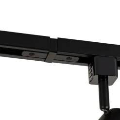 1-Phasen-Schienensystem mit 5 Spots schwarz mit Goldring - Jeana