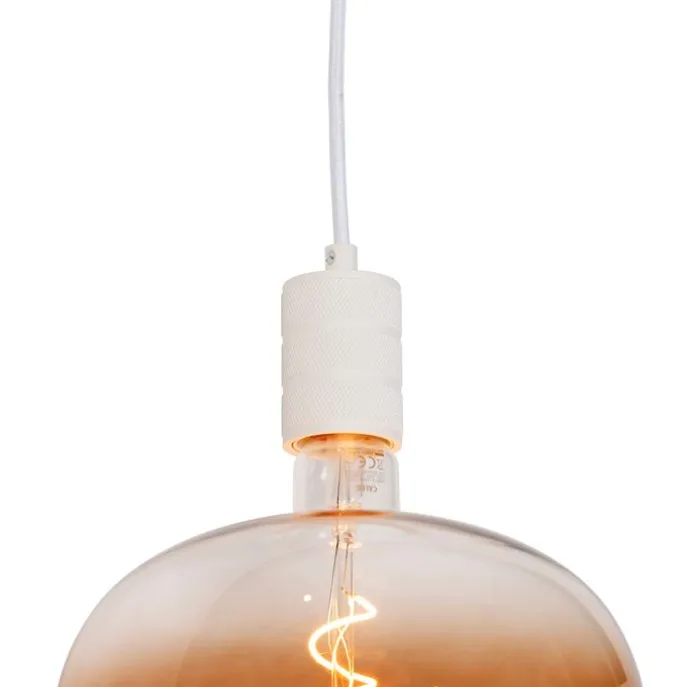 1-Phasen-Schienensystem mit 3 Strahlern und Hängelampen weiß - Cavalux Jeana