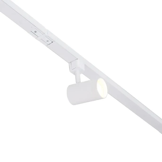 1-Phasen-Schienensystem mit 3 Strahlern und Hängelampen weiß - Cavalux Jeana