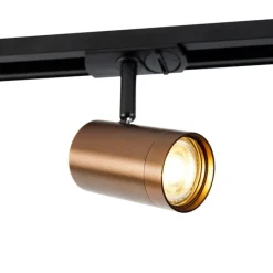 1-Phasen-Schienensystem mit 3 Strahlern und Hängelampen dunkelbronze - Cavalux Jeana