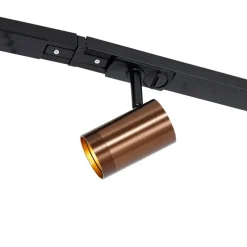 1-Phasen-Schienensystem mit 3 Strahlern und Hängelampen dunkelbronze - Cavalux Jeana