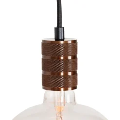 1-Phasen-Schienensystem mit 3 Strahlern und Hängelampen dunkelbronze - Cavalux Jeana