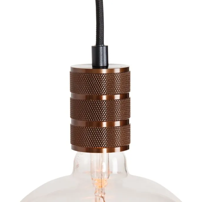 1-Phasen-Schienensystem mit 3 Strahlern und Hängelampen dunkelbronze - Cavalux Jeana