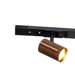 1-Phasen-Schienensystem mit 3 Strahlern und Hängelampen dunkelbronze - Cavalux Jeana