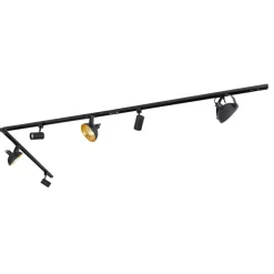 1-Phasen-Schienensystem mit 6 Strahlern schwarz verstellbar - Magnax Jeana