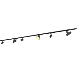1-Phasen-Schienensystem mit 6 Strahlern schwarz verstellbar - Magnax Jeana