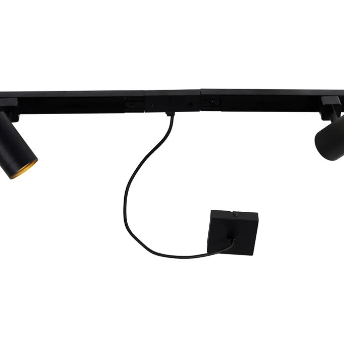 1-Phasen-Schienensystem schwarz mit 4 Strahlern und I-Netzteil quadratisch - Jeana