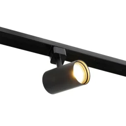 1-Phasen-Schienensystem schwarz mit 4 Strahlern und I-Netzteil quadratisch - Jeana