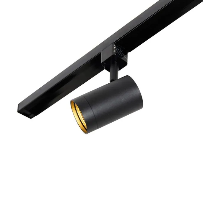 1-Phasen-Schienensystem schwarz mit 4 Strahlern und I-Netzteil quadratisch - Jeana