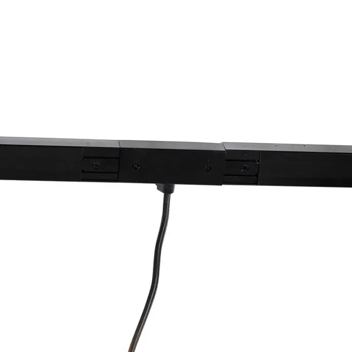 1-Phasen-Schienensystem schwarz mit 4 Strahlern und I-Netzteil quadratisch - Jeana