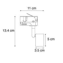 3-Phasiger Schienenstrahler schwarz GU10 50mm - 3-Phasig Jeany