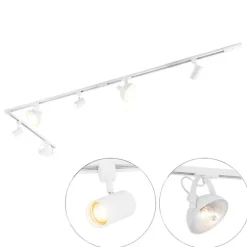 1-Phasiges Schienensystem mit 6 verstellbaren weißen Strahlern - Magnax Jeana