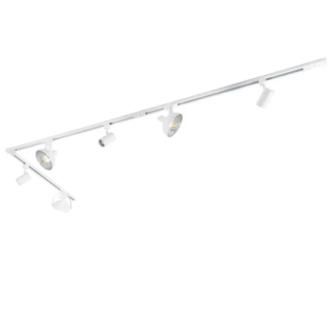 1-Phasiges Schienensystem mit 6 verstellbaren weißen Strahlern - Magnax Jeana