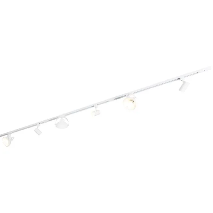 1-Phasiges Schienensystem mit 6 verstellbaren weißen Strahlern - Magnax Jeana