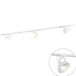 1-Phasiges Schienensystem mit 3 verstellbaren Strahlern weiß - Magnax