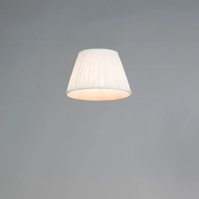 Plissee-Lampenschirm Weiß Rund Abgeschrägt 25/15/16.5