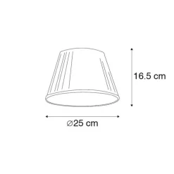 Plissee-Lampenschirm Weiß Rund Abgeschrägt 25/15/16.5