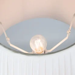 Plissee-Lampenschirm Weiß Rund Abgeschrägt 25/15/16.5