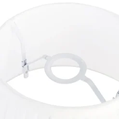 Plissee-Lampenschirm Weiß Rund Abgeschrägt 35/21/20