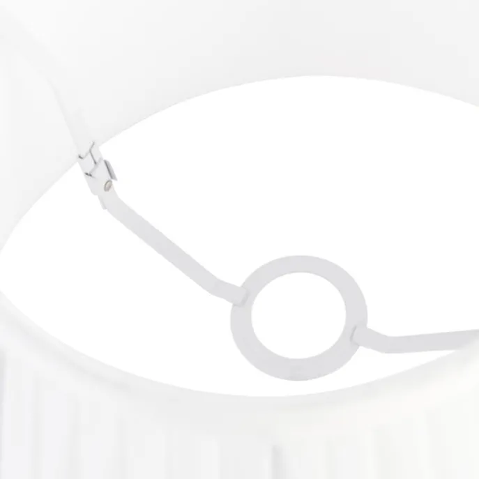 Plissee-Lampenschirm Weiß Rund Abgeschrägt 35/21/20