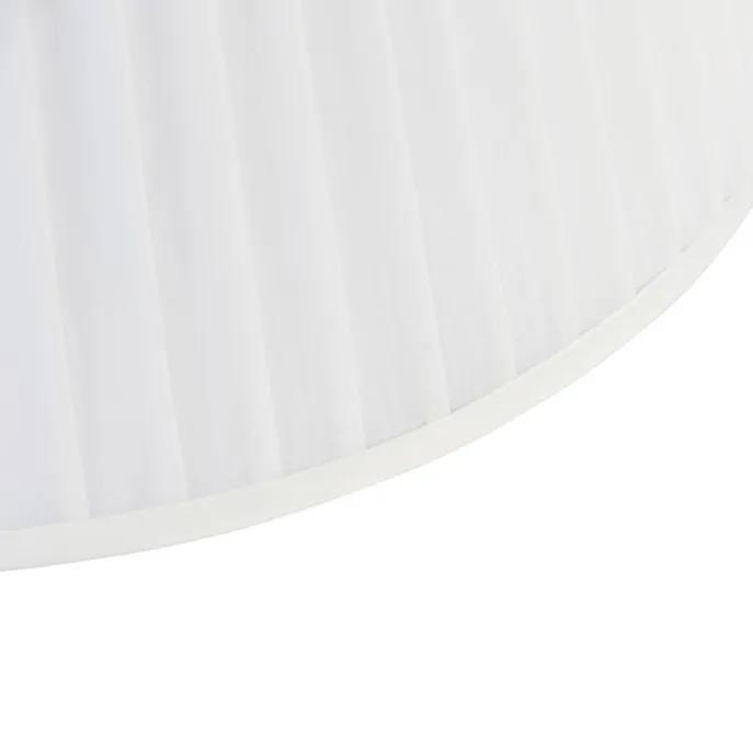Plissee-Lampenschirm Weiß Rund Abgeschrägt 45/27/30