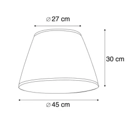 Plissee-Lampenschirm Weiß Rund Abgeschrägt 45/27/30