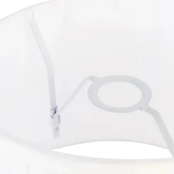 Plissee-Lampenschirm Weiß Rund Abgeschrägt 45/27/30