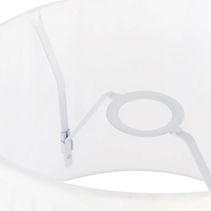 Plissee-Lampenschirm Weiß Rund Abgeschrägt 45/27/30