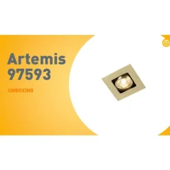 Quadratischer Einbaupunkt Gold / Messing drehbar und kippbar - Artemis