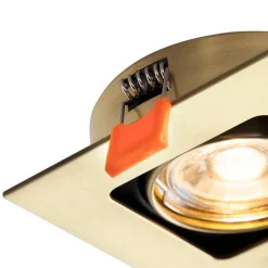 Quadratischer Einbaupunkt Gold / Messing drehbar und kippbar - Artemis