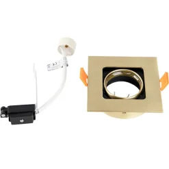 Quadratischer Einbaupunkt Gold / Messing drehbar und kippbar - Artemis