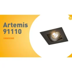 Quadratischer Einbauspot schwarz schwenk- und neigbar - Artemis