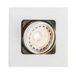 Quadratischer Einbauspot weiß schwenkbar und kippbar - Artemis