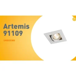 Quadratischer Einbauspot weiß schwenkbar und kippbar - Artemis