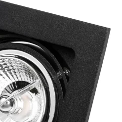 Quadratischer Einbaustrahler schwarz verstellbar - Artemis 70