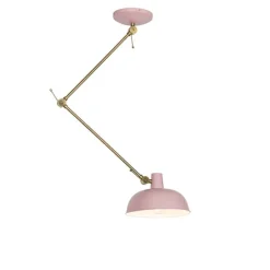 Retro Deckenleuchte rosa mit Bronze - Milou