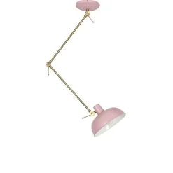Retro Deckenleuchte rosa mit Bronze - Milou
