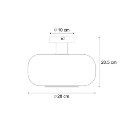Retro Deckenleuchte Schwarz mit Bronzeglas - Bizle