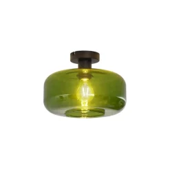 Retro Deckenleuchte Schwarz mit Grünglas - Bizle