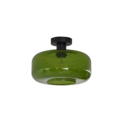 Retro Deckenleuchte Schwarz mit Grünglas - Bizle