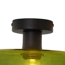 Retro Deckenleuchte Schwarz mit Grünglas - Bizle