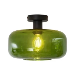 Retro Deckenleuchte Schwarz mit Grünglas - Bizle