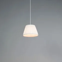 Retro Hängelampe Creme 25 cm - Plissee