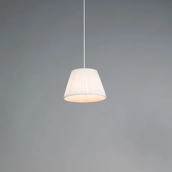 Retro Hängelampe Creme 25 cm - Plissee