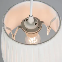 Retro Hängelampe Creme 25 cm - Plissee