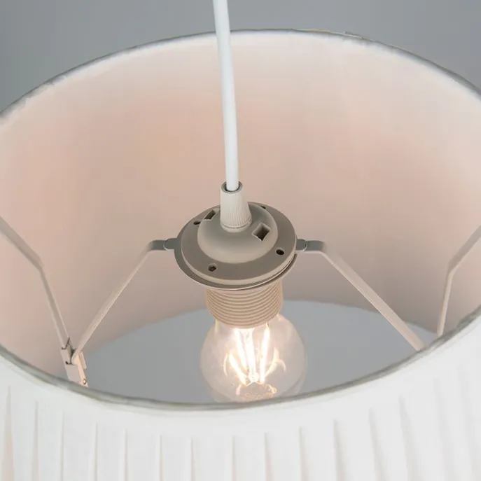 Retro Hängelampe Creme 45 cm - Plissee