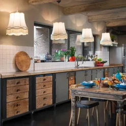 Retro Hängelampe Creme 45 cm - Granny